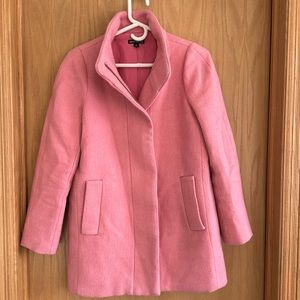 Jcrew factory, size 0, fresh rose pink city coat, 46% wool